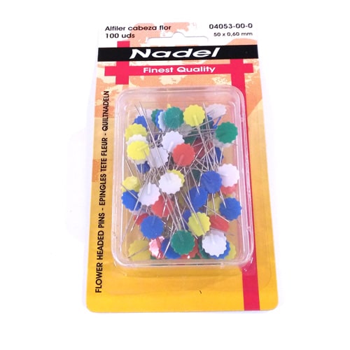 ALFILERES NADEL PLANO FLOR COLORES 0.60 X 50mm - C